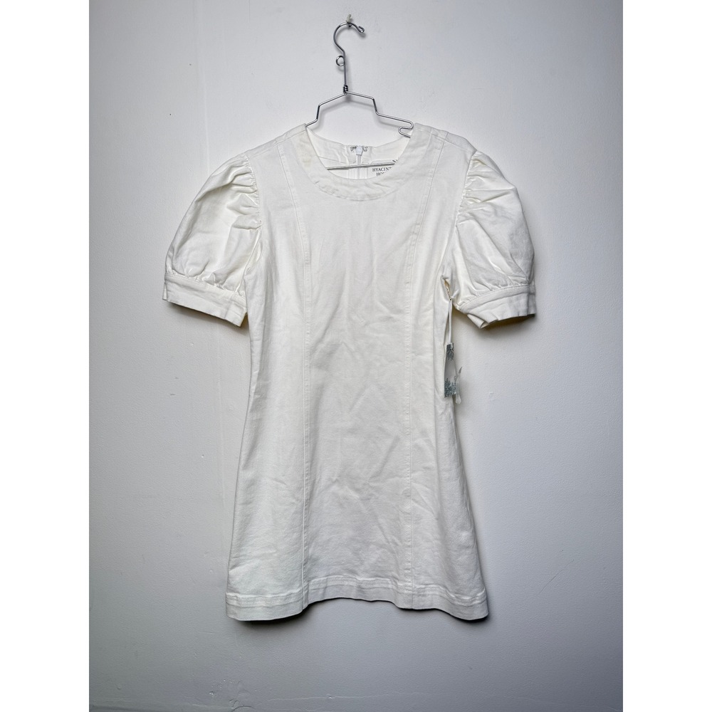 Hyacinth House White Puff Sleeve A Line Mini Dress Size‎ M